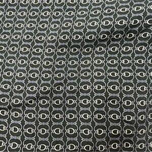 Dior Monogram Gray Black Wool Silk Scarf 59”